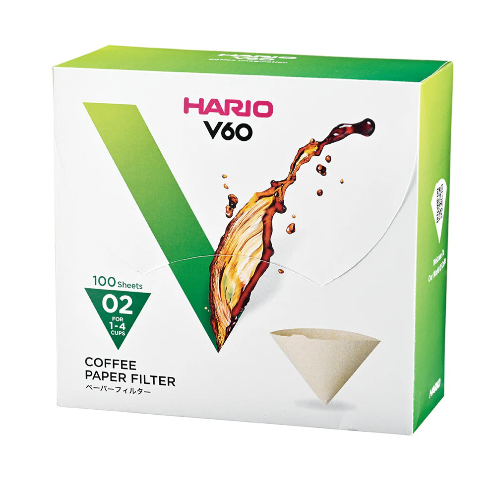 Hario V60 Coffee Filter Papers Size 02 - Brown - (100 Pack Boxed)