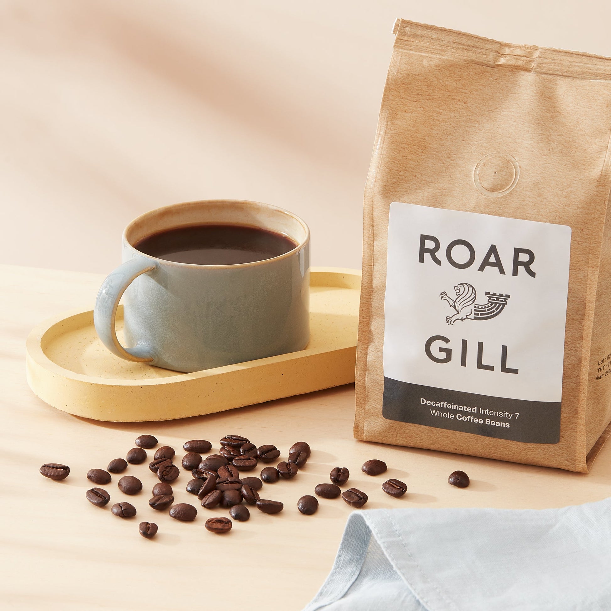 Medium Roast Decaf Whole Bean Coffee by Roar Gill