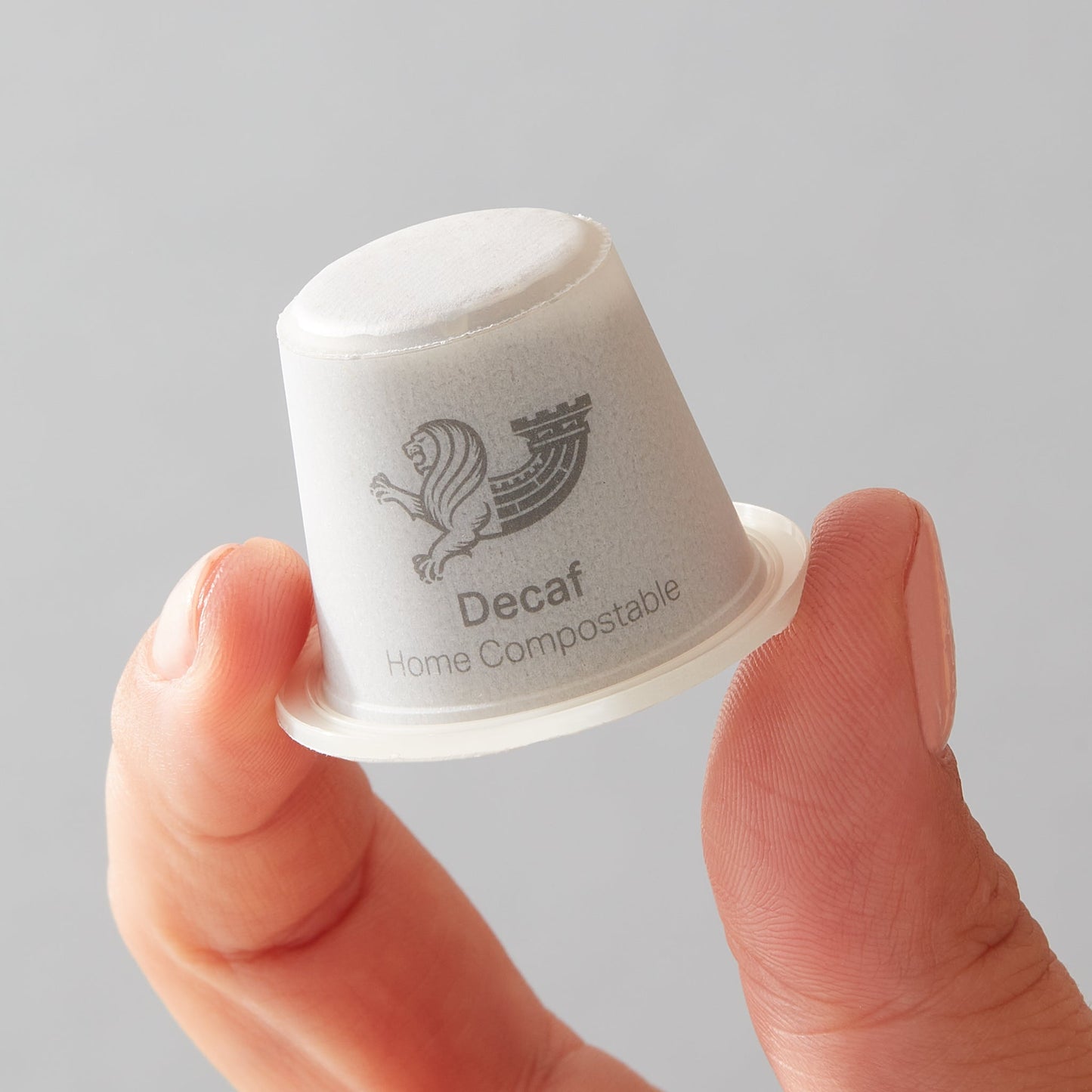 decaf home compostable coffee pod by roar gill