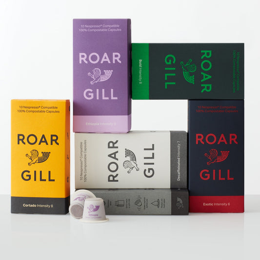 Roar Gill Discovery Pack. 60 Home Compostable Coffee Pods.